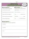 Printable Alliteration Warm Up Activity for Class or Home