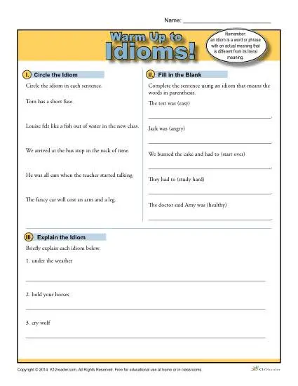 1st and 2nd Grade: Objectives, PDF, Idiom