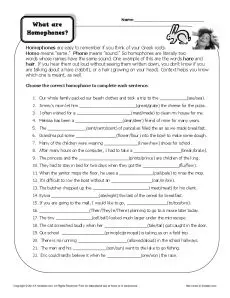 what are homophones homophone worksheet