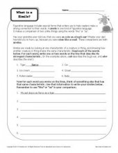 Simile Worksheet - What is a Simile?