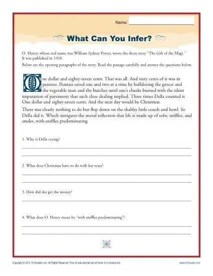 What Can You Infer High School Inference Worksheets