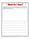 Free Printable Kindergarten Writing Prompt - What Do I See?