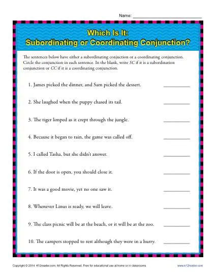 coordinating-and-subordinating-conjunctions-exercises-with-answers