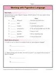 Working With Figurative Language - Free, Printable Worksheet Lesson Activity