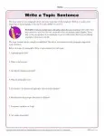 Writing Worksheet Activity - Topic Sentences