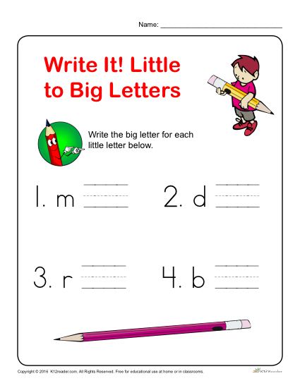 Preschool Letter Worksheets - Write it! Little to Big Letters