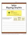 Poetry Worksheet Activity - Write Rhyming Couplets